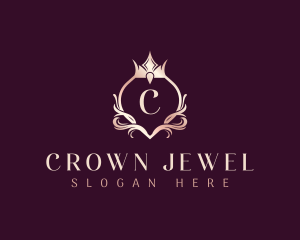 Floral Crest Crown logo design