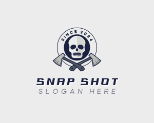 Skull Axe Weapon logo design