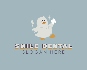 Duck Toothbrush Tooth logo design