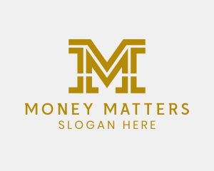 Legal Financial Letter M logo design