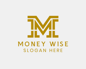 Legal Financial Letter M logo design