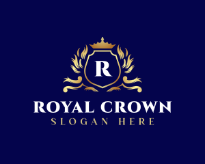 Crest Crown Shield logo design