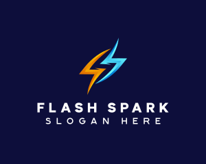 Lightning Flash Power logo design