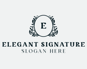 Elegant Floral Wreath logo design