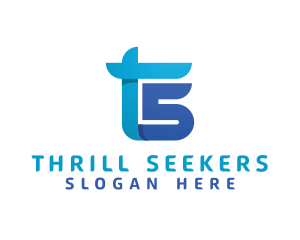 Blue Letter TS Monogram logo design