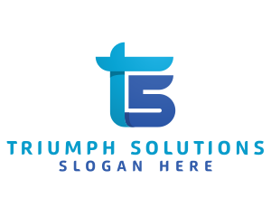 Blue Letter TS Monogram logo design