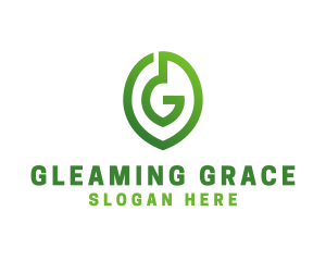 Green G Leaf  logo design