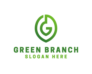 Green G Leaf  logo design