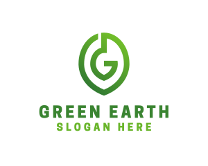 Green G Leaf  logo design