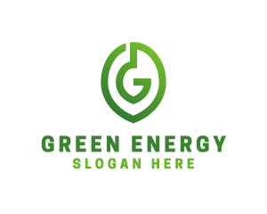 Green G Leaf  logo design