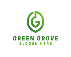 Green G Leaf  logo design