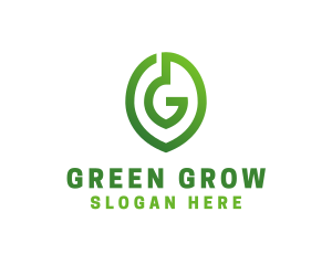 Green G Leaf  logo design