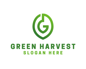 Green G Leaf  logo design