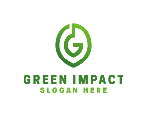 Green G Leaf  logo