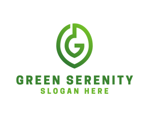 Green G Leaf  logo design