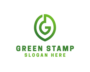 Green G Leaf  logo design