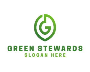 Green G Leaf  logo design