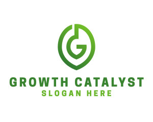 Green G Leaf  logo design