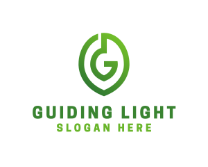 Green G Leaf  logo design