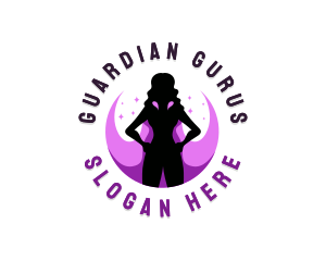 Feminine Superhero Heroine logo