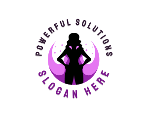 Feminine Superhero Heroine logo design