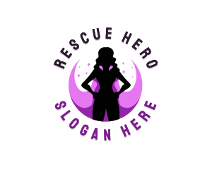 Feminine Superhero Heroine logo design