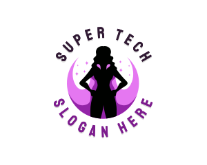 Feminine Superhero Heroine logo
