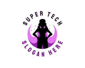 Feminine Superhero Heroine logo design