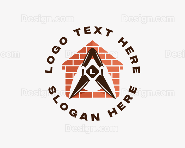 Masonry Trowel Brick Construction Logo