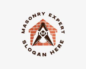 Masonry Trowel Brick Construction logo design