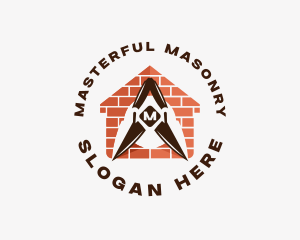 Masonry Trowel Brick Construction logo design