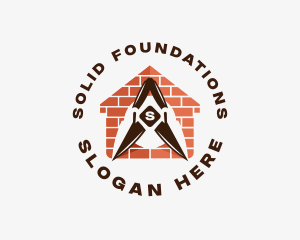 Masonry Trowel Brick Construction logo design