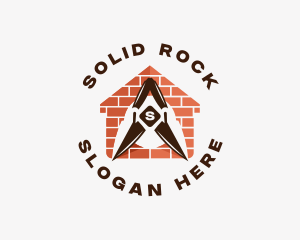 Masonry Trowel Brick Construction logo design