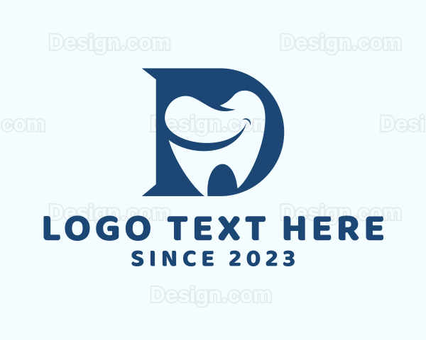 Dental Tooth Letter D Logo