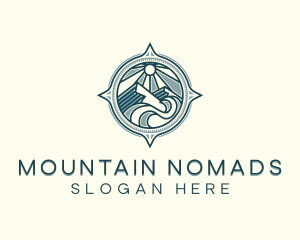 Mountain Adventure Compass logo design