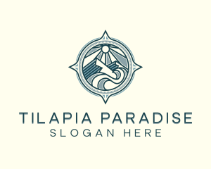 Mountain Adventure Compass logo design