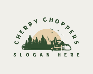 Chainsaw Forest Logging logo design