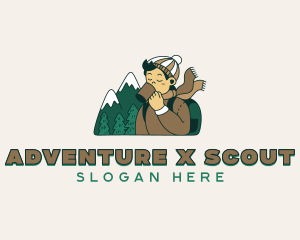 Mountain Glamping Camper  logo design