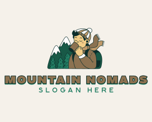 Mountain Glamping Camper  logo design