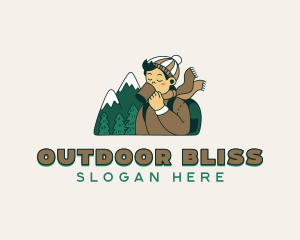 Mountain Glamping Camper  logo design