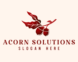 Organic Maroon Acorn logo