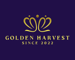 Golden Pageant Crown logo design