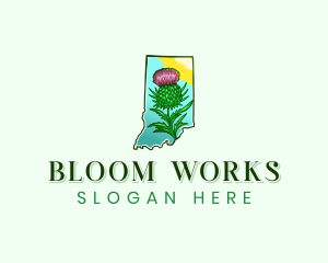 Indiana Flower Botanical logo design