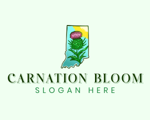 Indiana Flower Botanical logo design