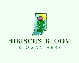 Indiana Flower Botanical logo design