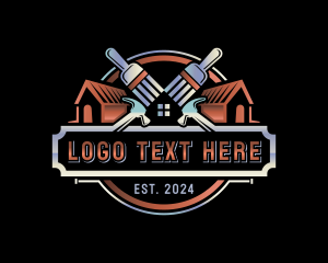 Hammer Paint Brush Carpentry logo