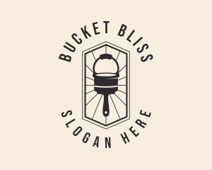 Paint Bucket Brush Carpentry  logo design