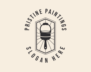 Paint Bucket Brush Carpentry  logo design