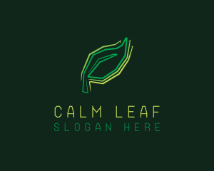 Organic Geometric Leaf logo design