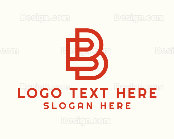 Modern Geometric Letter B Logo